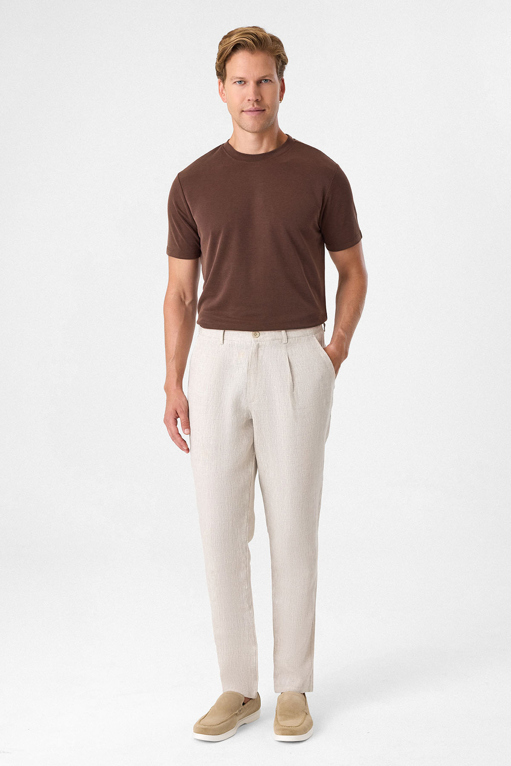 Natural Keten Pantolon