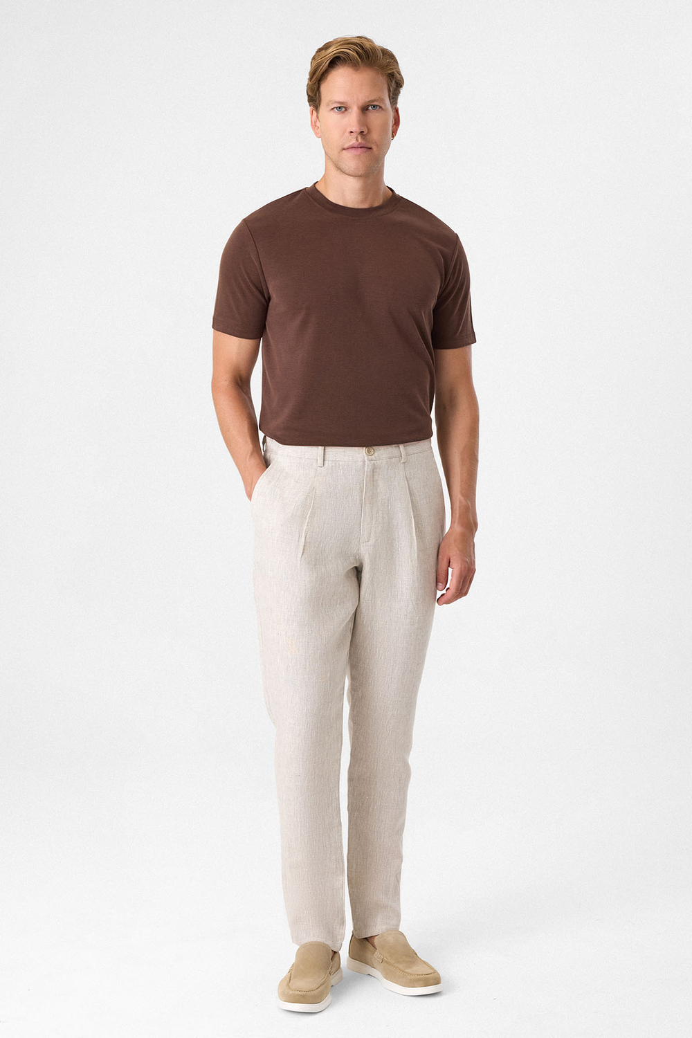 Natural Keten Pantolon