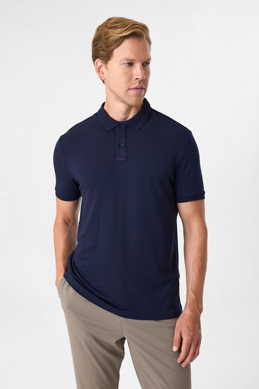 Lacivert Regular Fit Polo Yaka Tişört