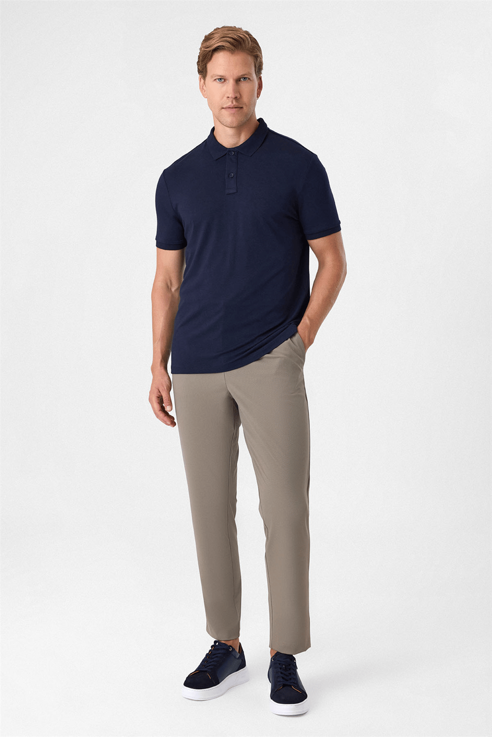 Lacivert Regular Fit Polo Yaka Tişört