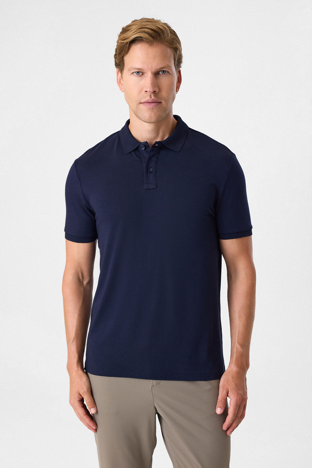 Lacivert Regular Fit Polo Yaka Tişört