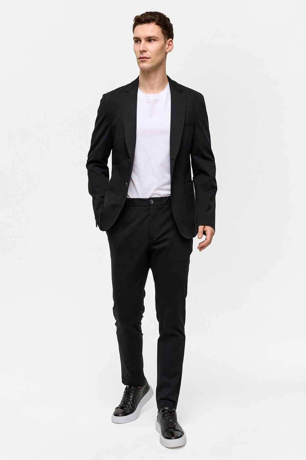 Siyah Slim Fit Mono Yaka Ceket