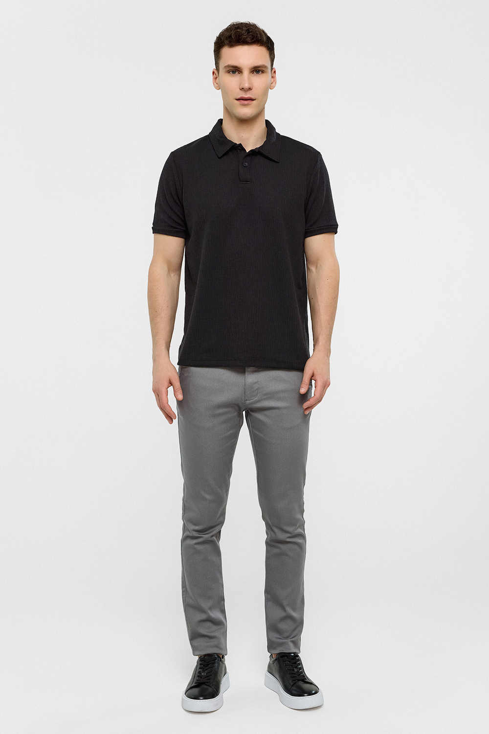 Siyah Polo Yaka Regular Fit Tişört