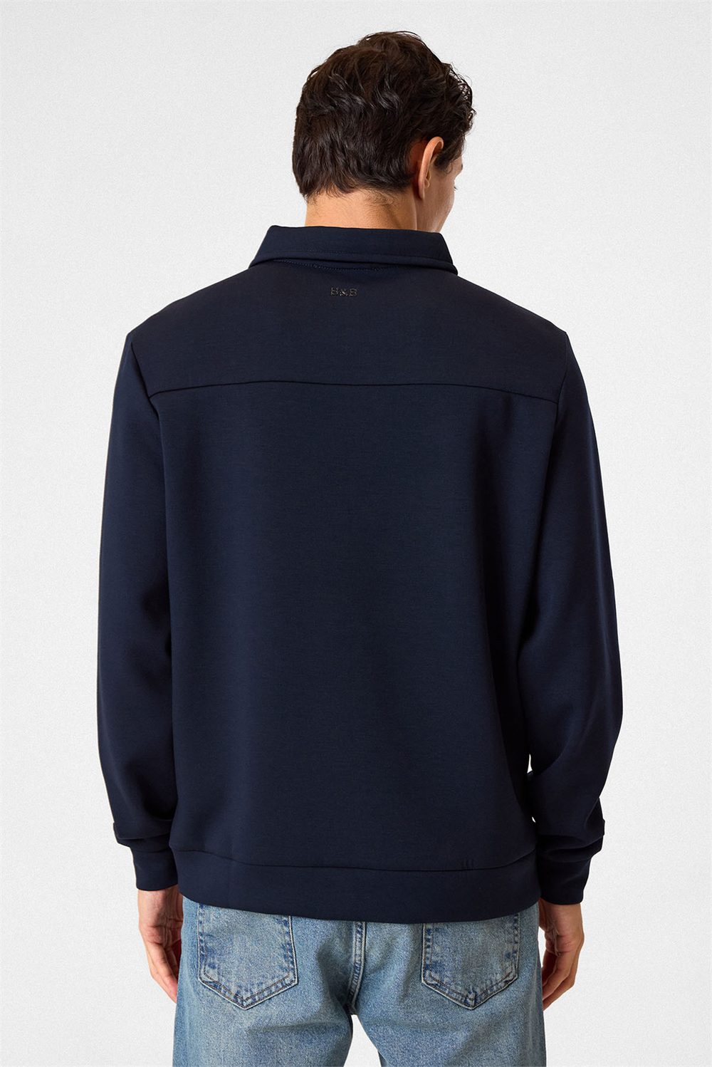 Lacivert Fermuarlı Bordo Sweatshirt