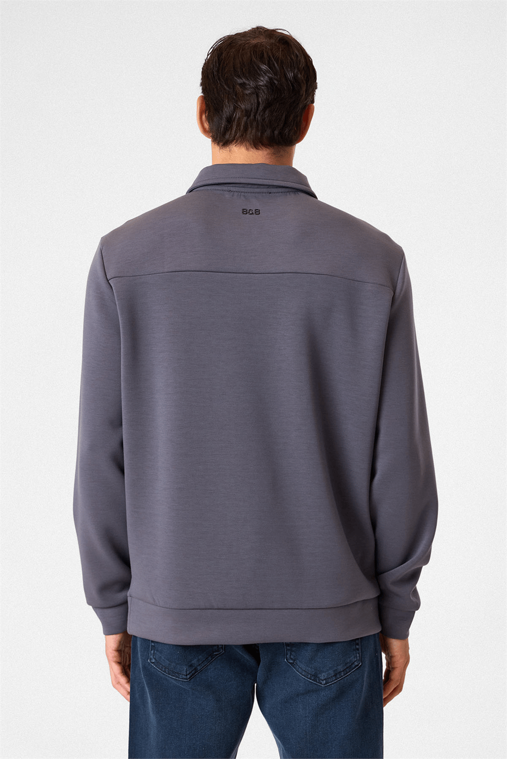Gri Fermuarlı Bordo Sweatshirt