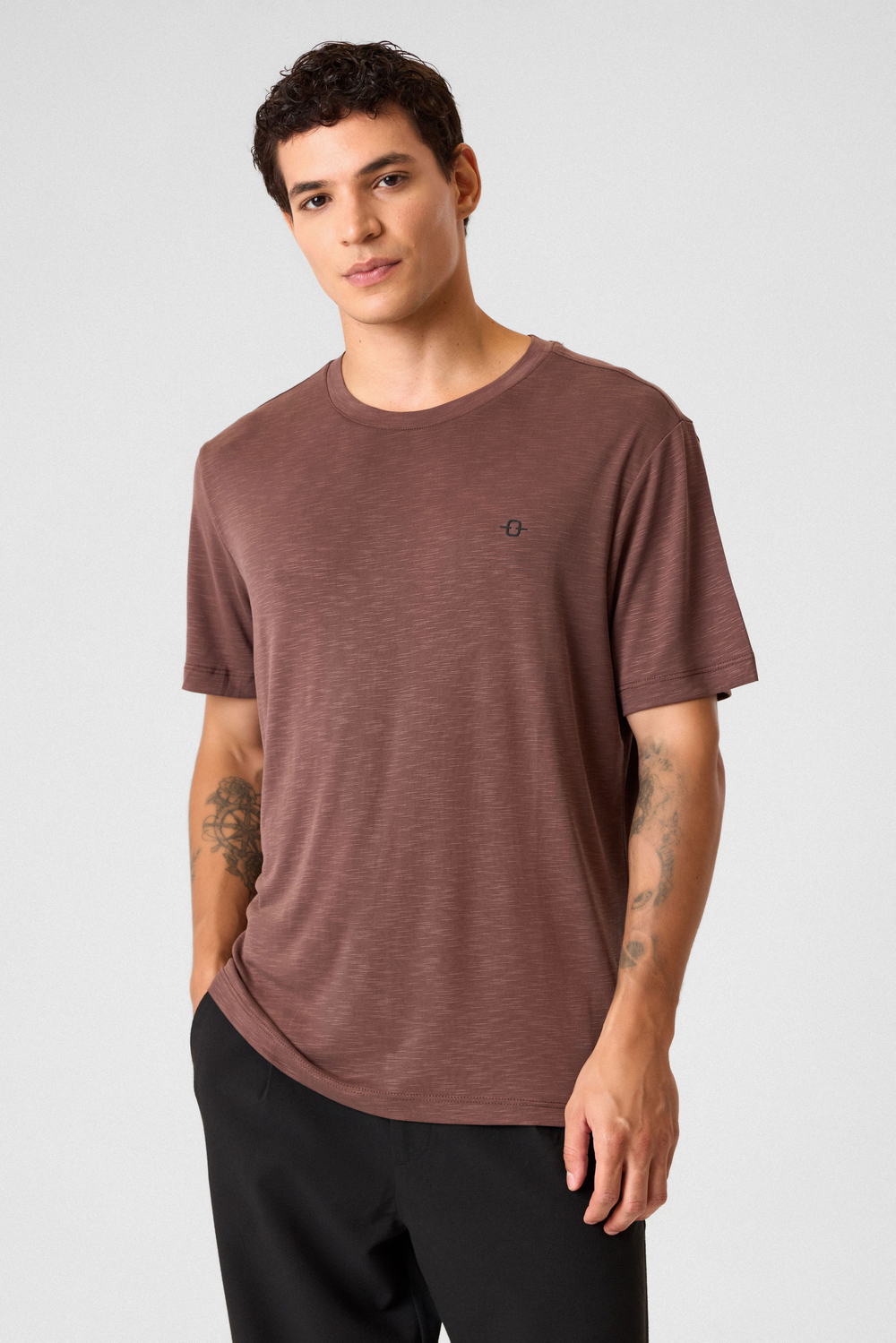 Regular Fit Basic Kahve Tişört