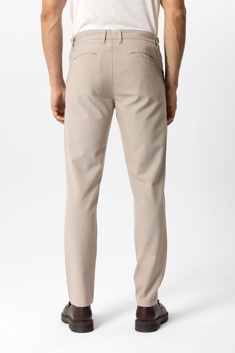 Bej Regular Fit Beli Lastikli Yan Cep Casual Pantolon