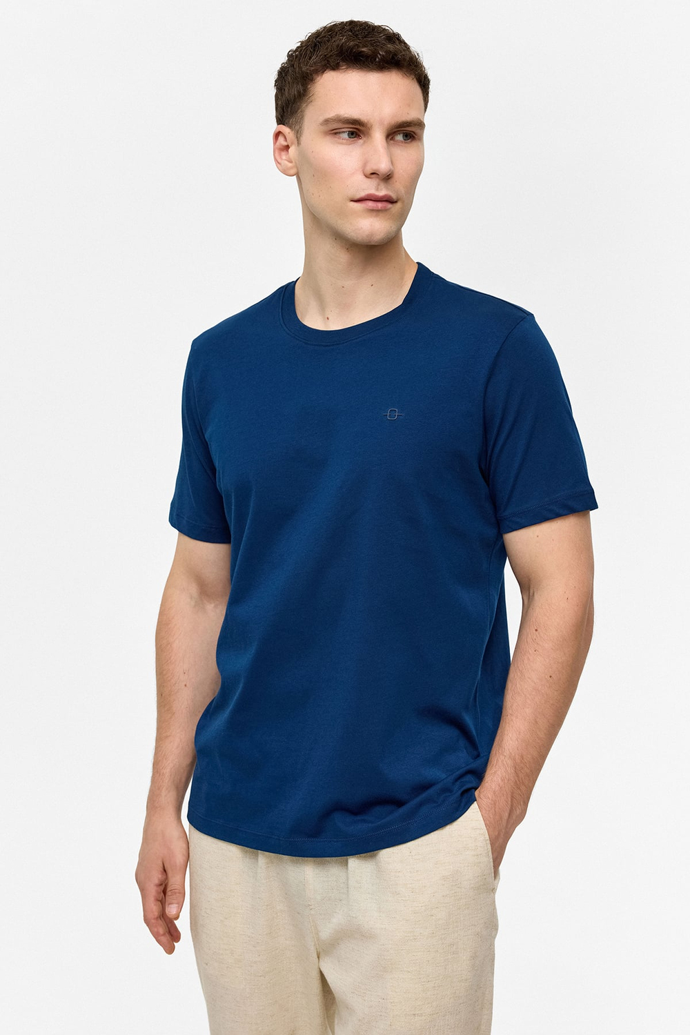 Lacivert Regular Fit Bisiklet Yaka Basic Tişört 
