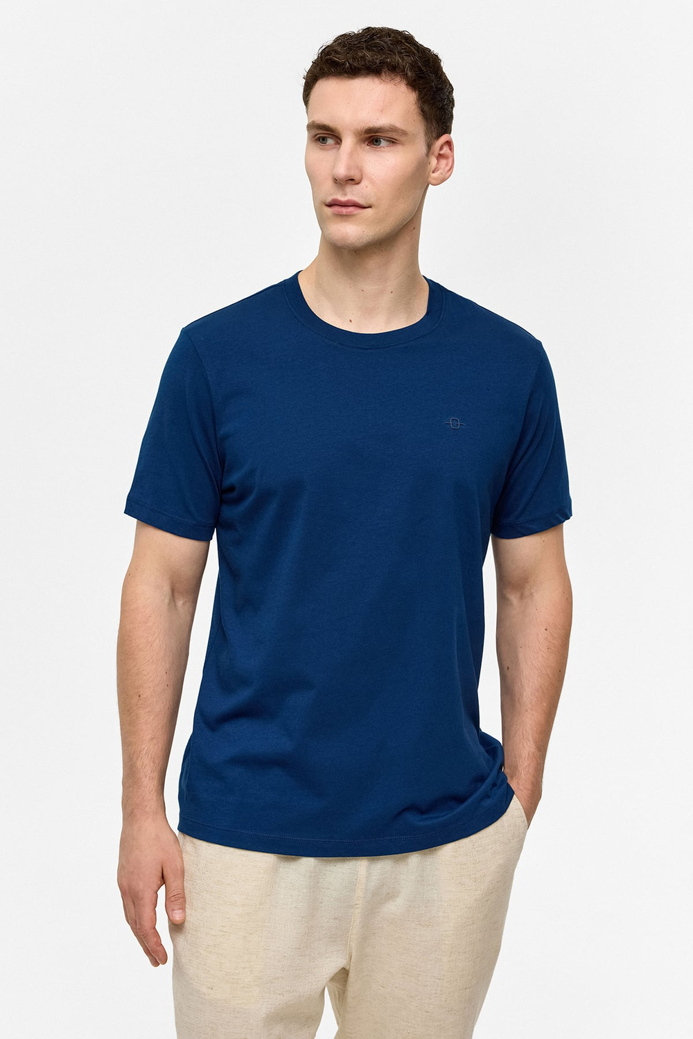 Lacivert Regular Fit Bisiklet Yaka Basic Tişört 
