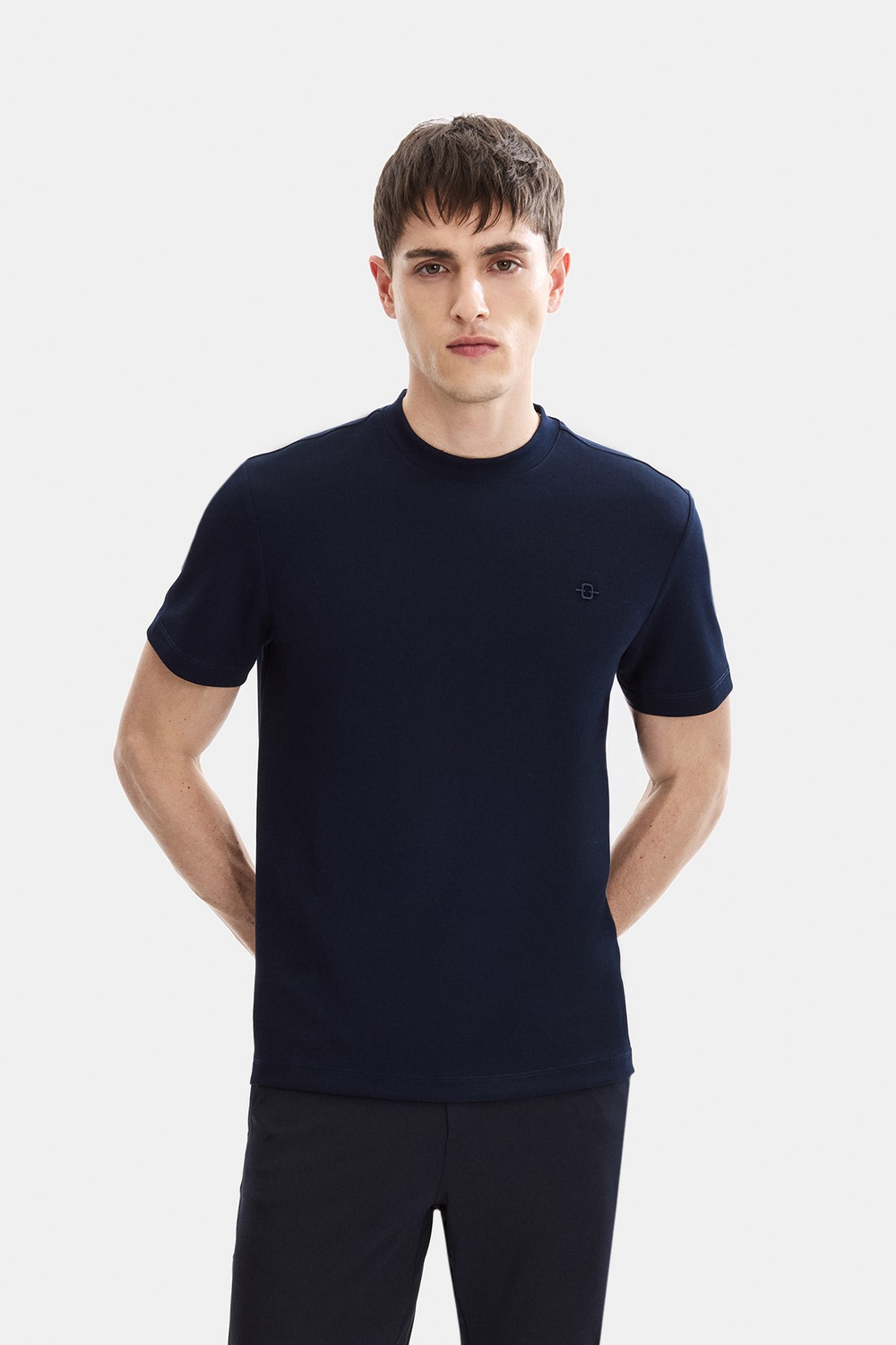 Regular Fit Bisiklet Yaka Lacivert Tişört