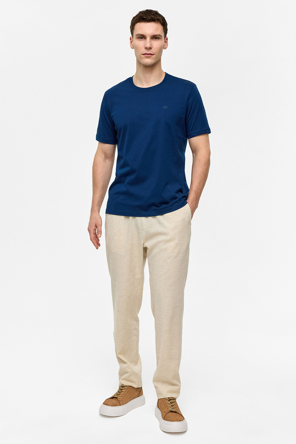 Lacivert Regular Fit Bisiklet Yaka Basic Tişört 