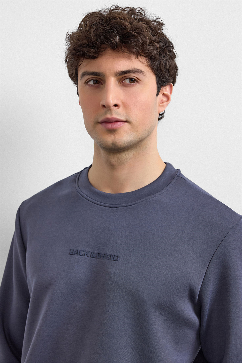 Antrasit Regular Fit Bisiklet Yaka Sweatshirt