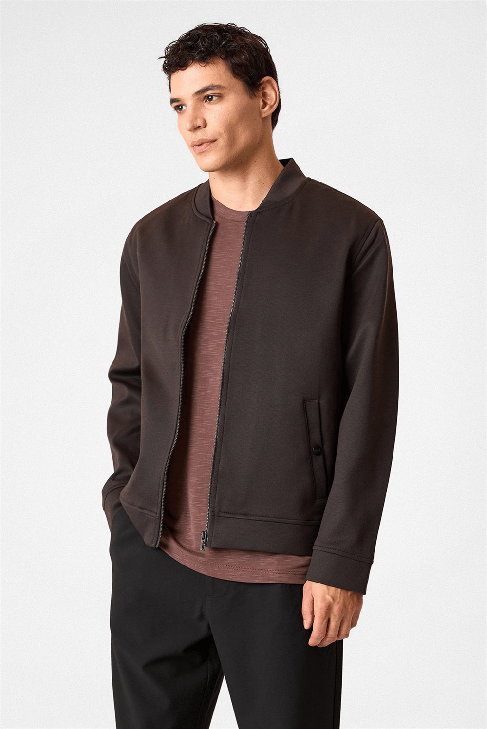 Kahve Regular Fit Bomber Ceket