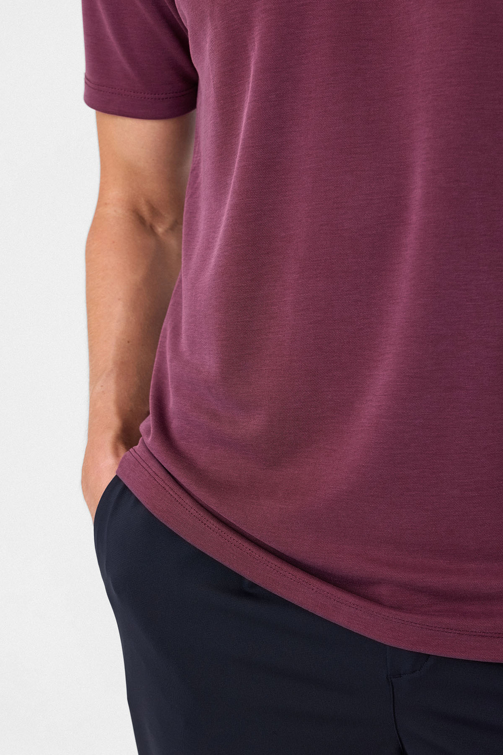 Regular Fit Bordo Bisiklet Yaka Tişört