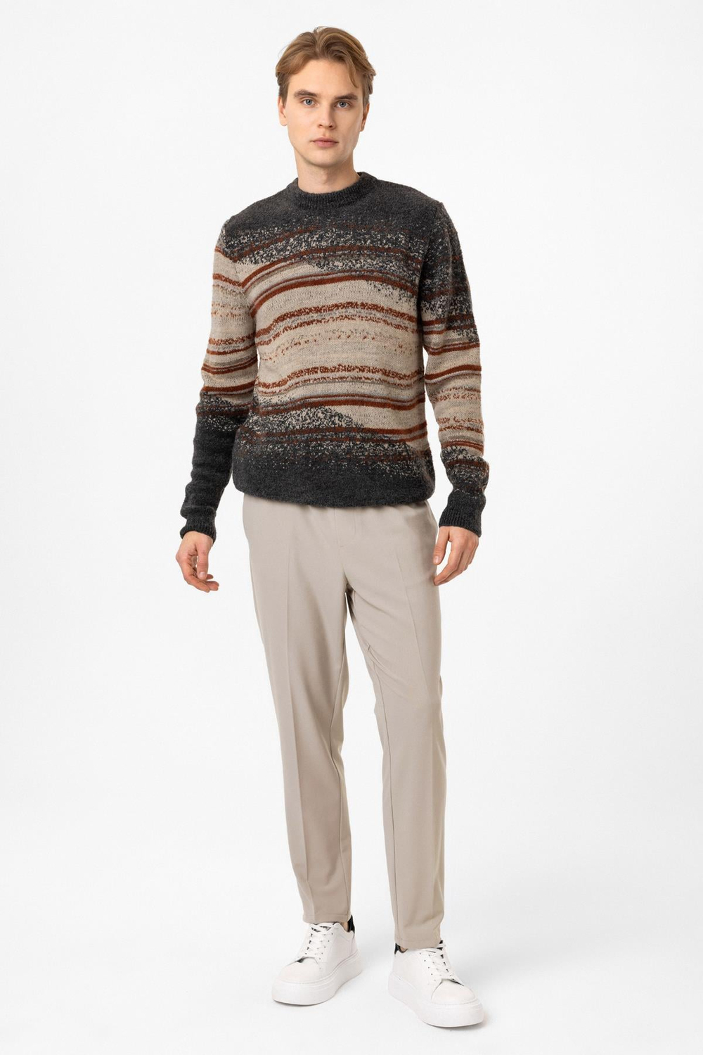 Regular Fit Desenli Triko Kazak