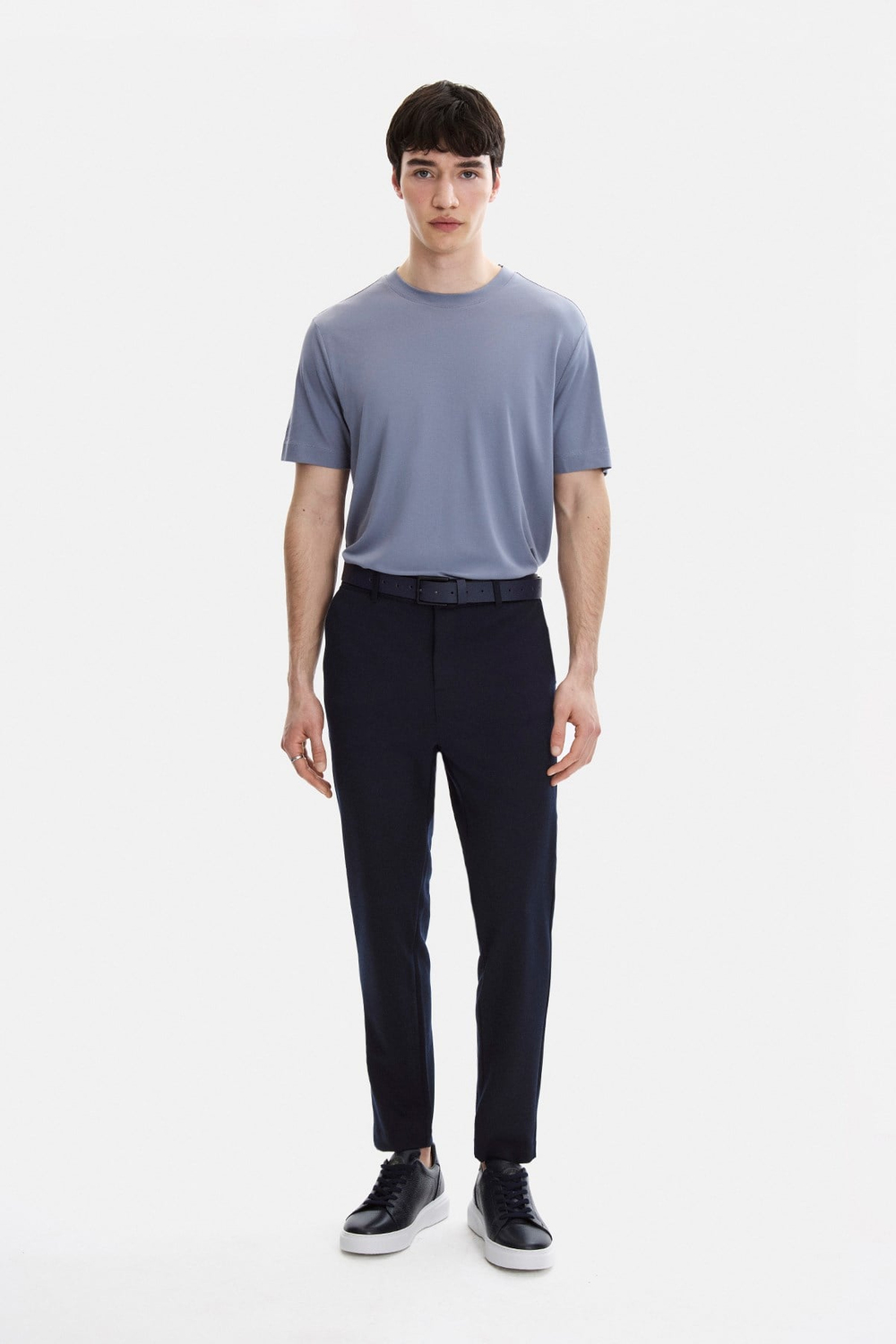 REGULAR FIT DIAGONEL JAKARLI ÖRME PANTOLON