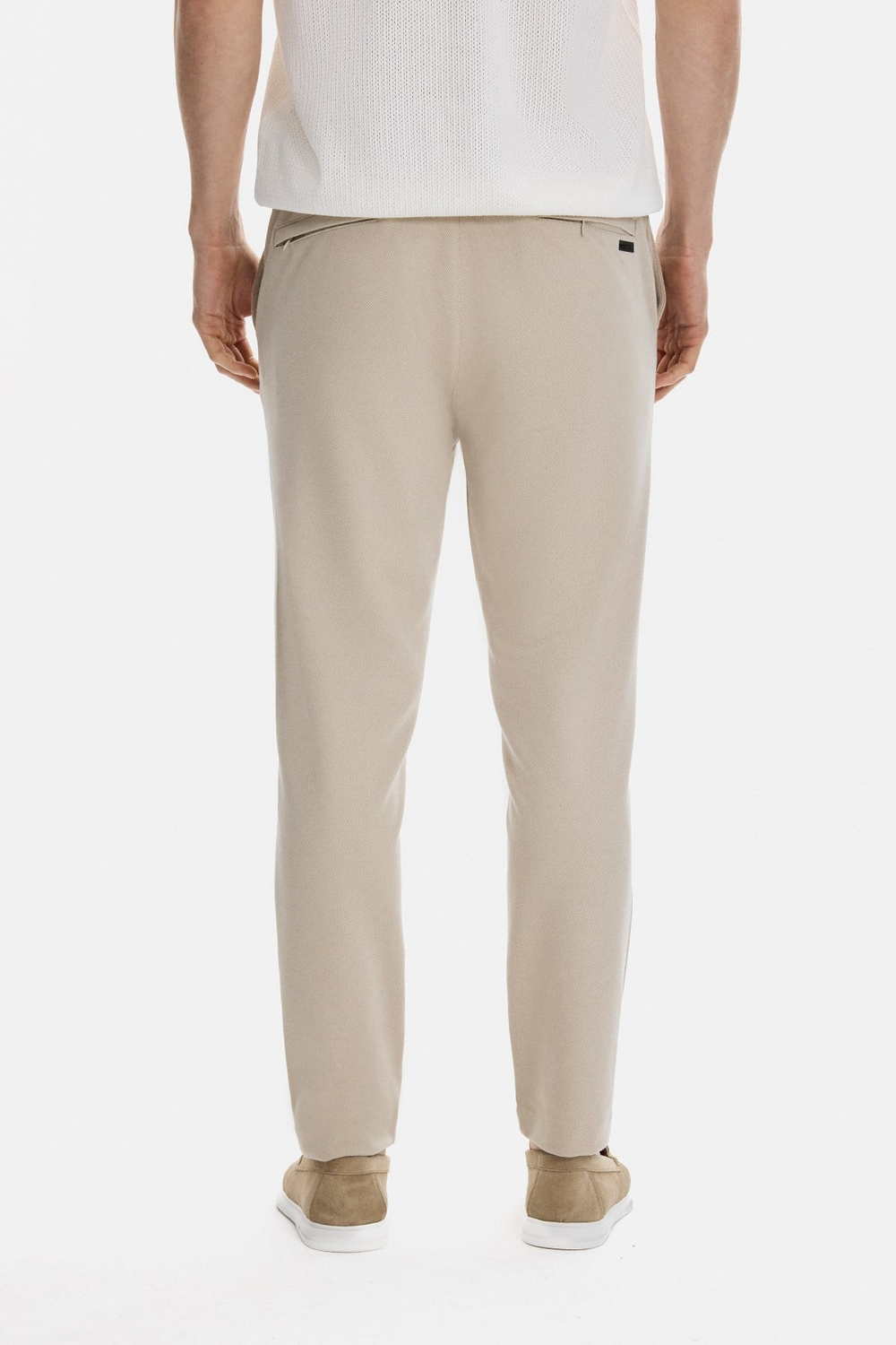 REGULAR FIT DIAGONEL JAKARLI ÖRME PANTOLON