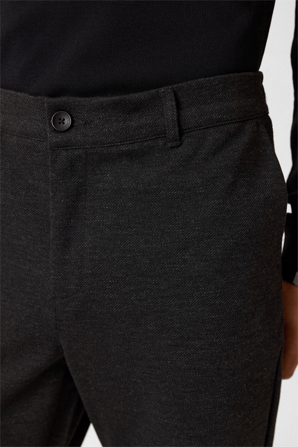 Regular Fit Diagonel Kahve Jogger Pantolon