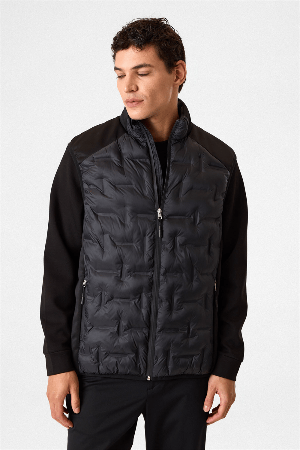 Regular Fit Siyah Dolum Yelek