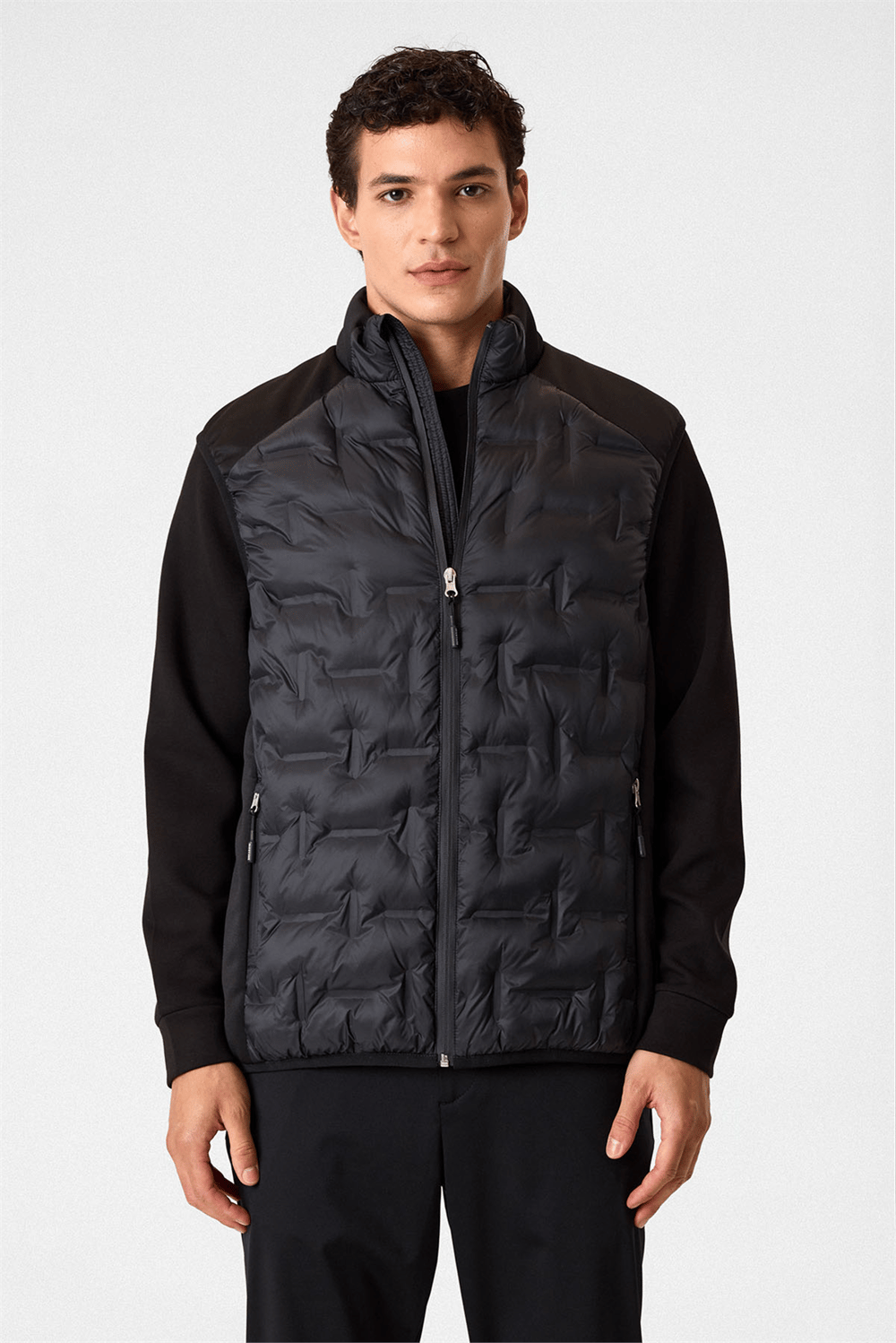 Regular Fit Siyah Dolum Yelek