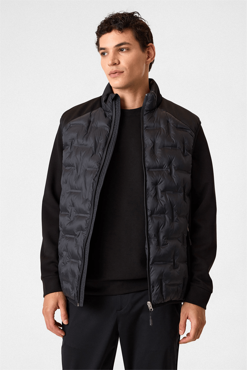 Regular Fit Siyah Dolum Yelek