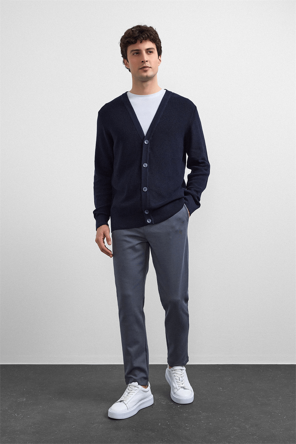 Lacivert Regular Fit Hırka