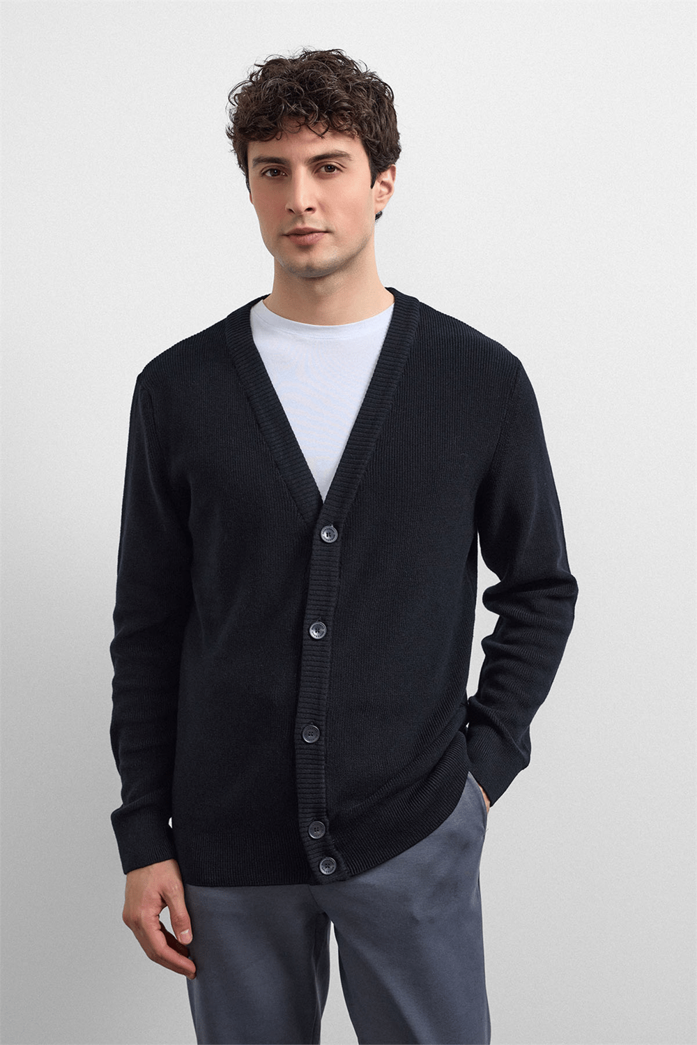 Siyah Regular Fit Hırka