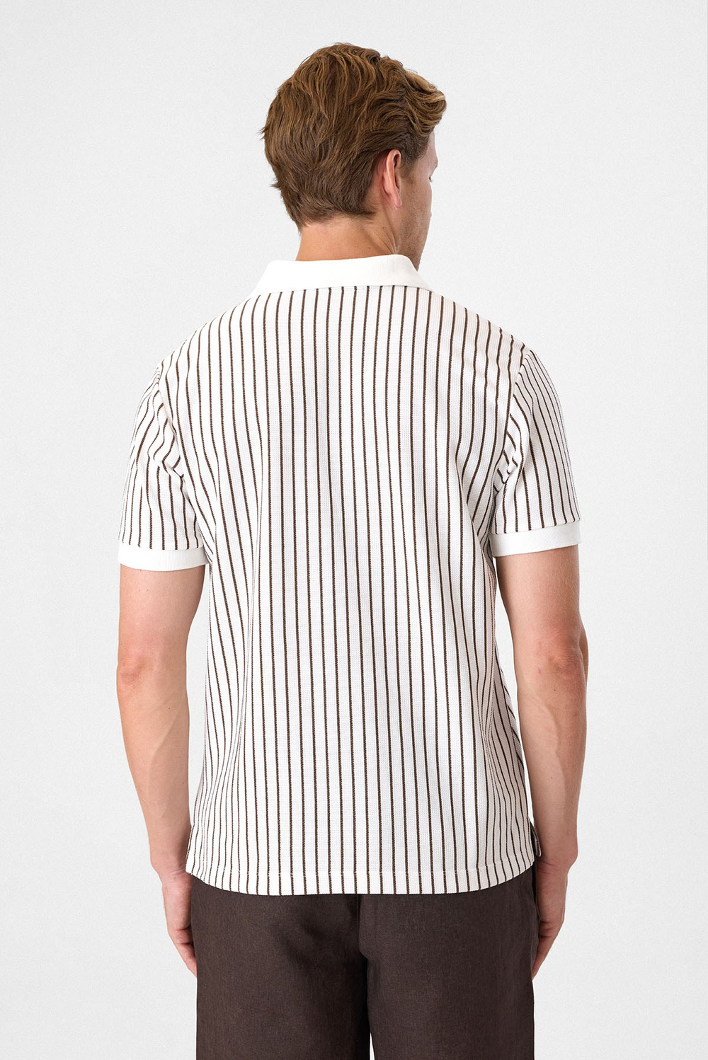 Regular Fit Ekru Düğmesiz Polo Yaka Tişört