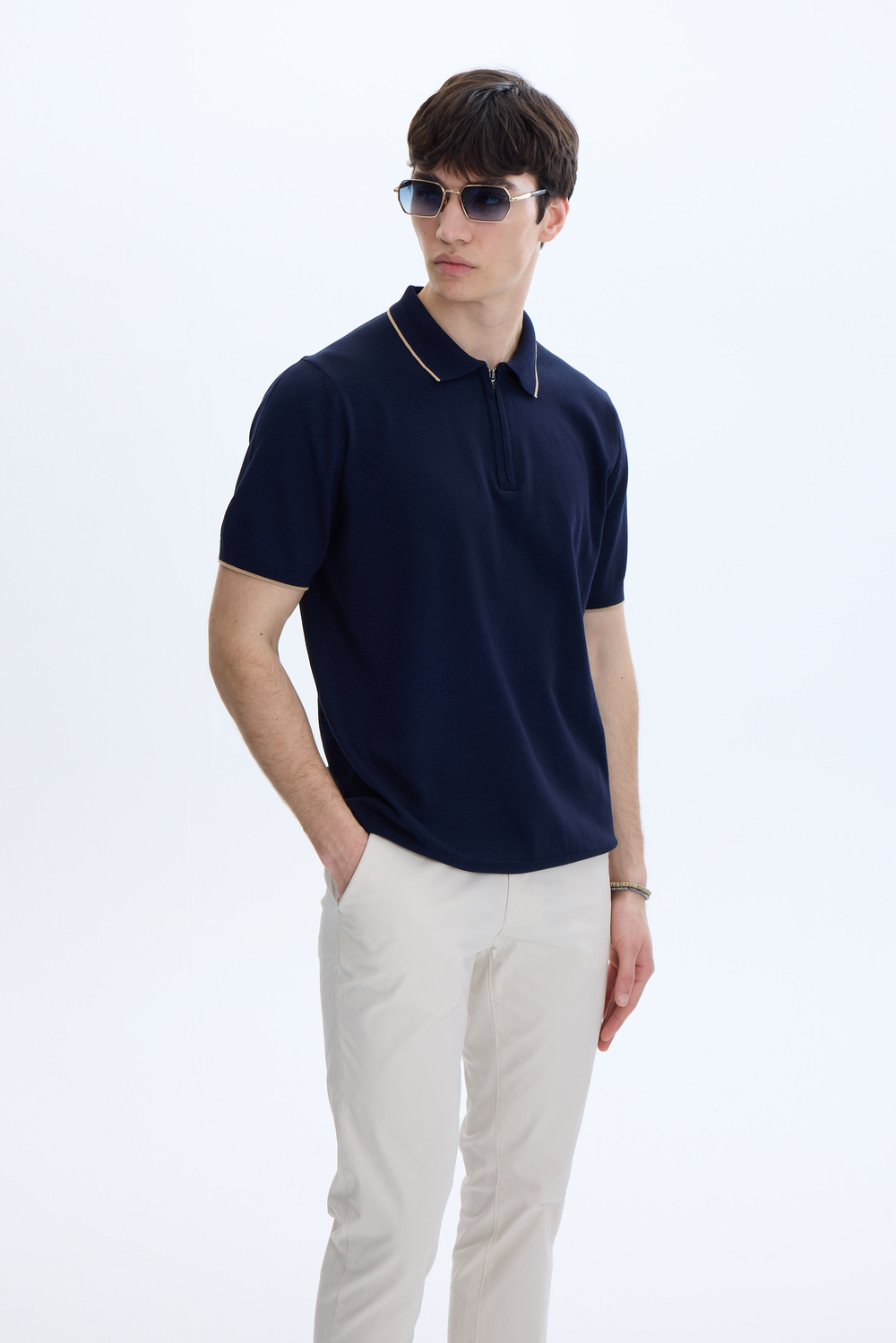 Lacivert Regular Fit Örme Triko