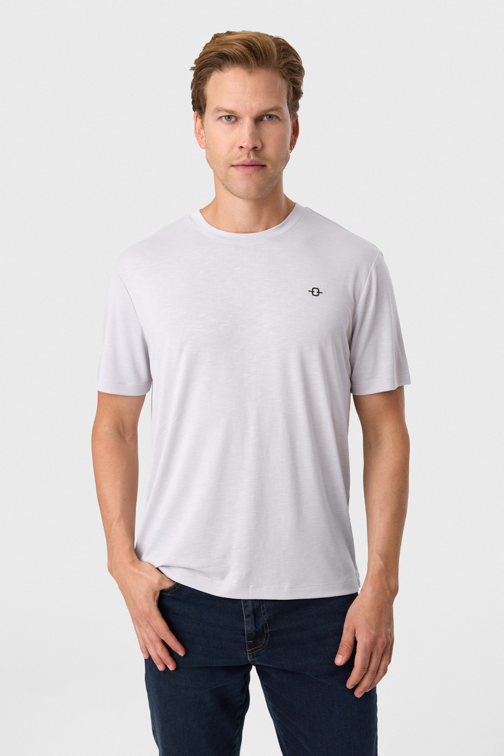 Regular Fit Gri Basic Tişört