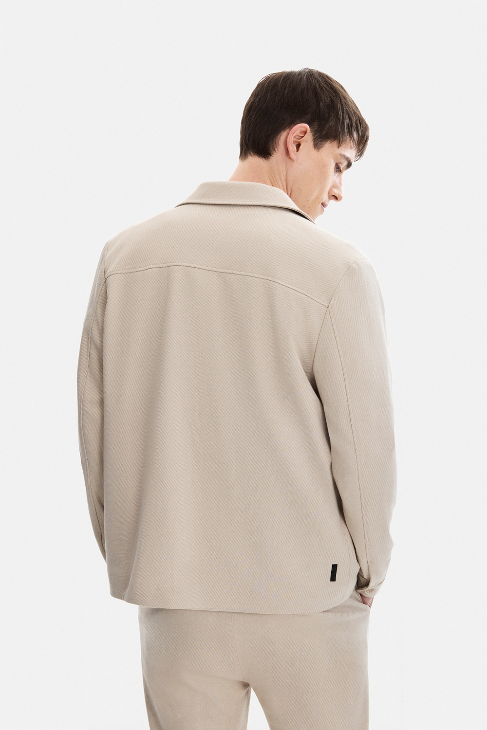 Bej Regular Fit Jakarlı Diagonel Mont