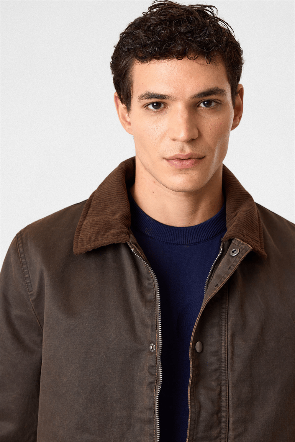 Kahve Regular Fit Kaplamalı Mont