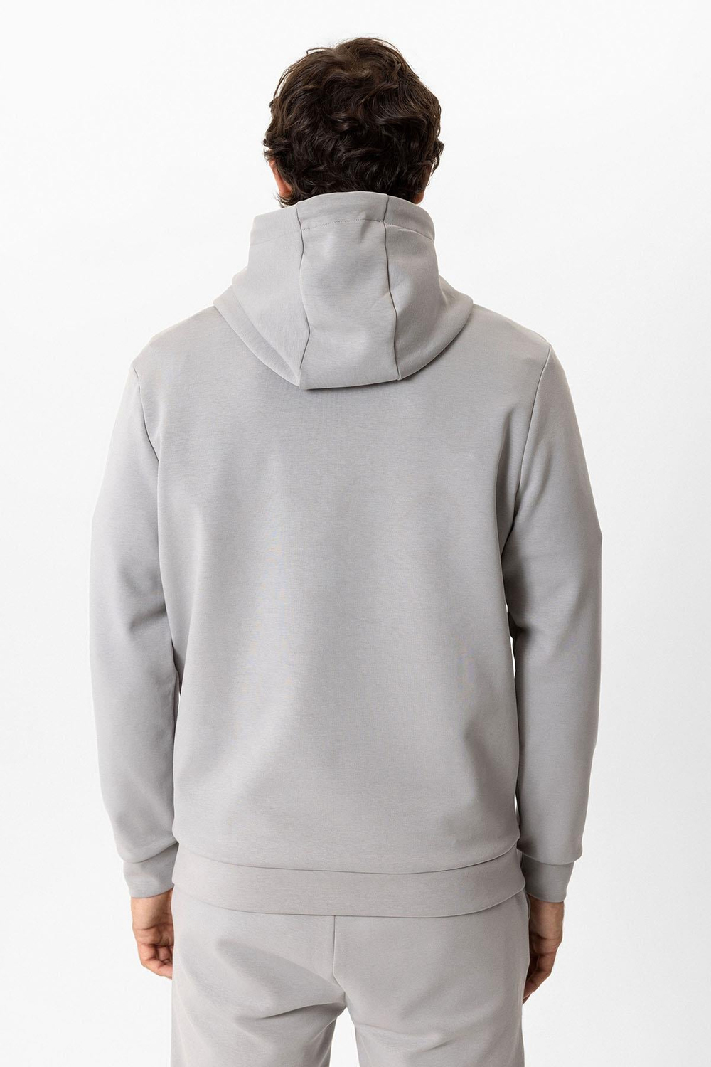 Gri Regular Fit Pamuklu Kapüşonlu Sweatshirt