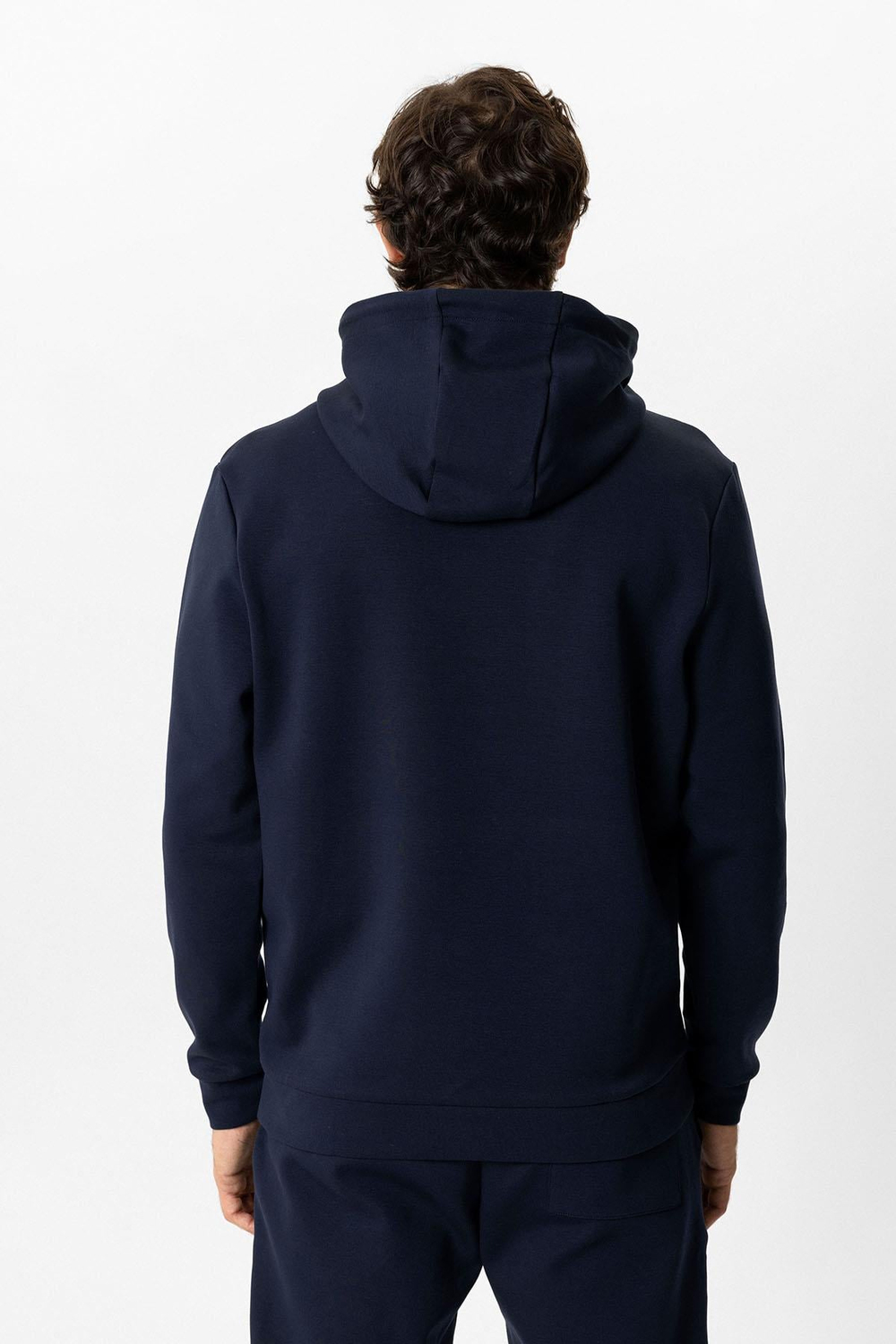 Lacivert Regular Fit Pamuklu Kapüşonlu Kanguru Sweatshirt