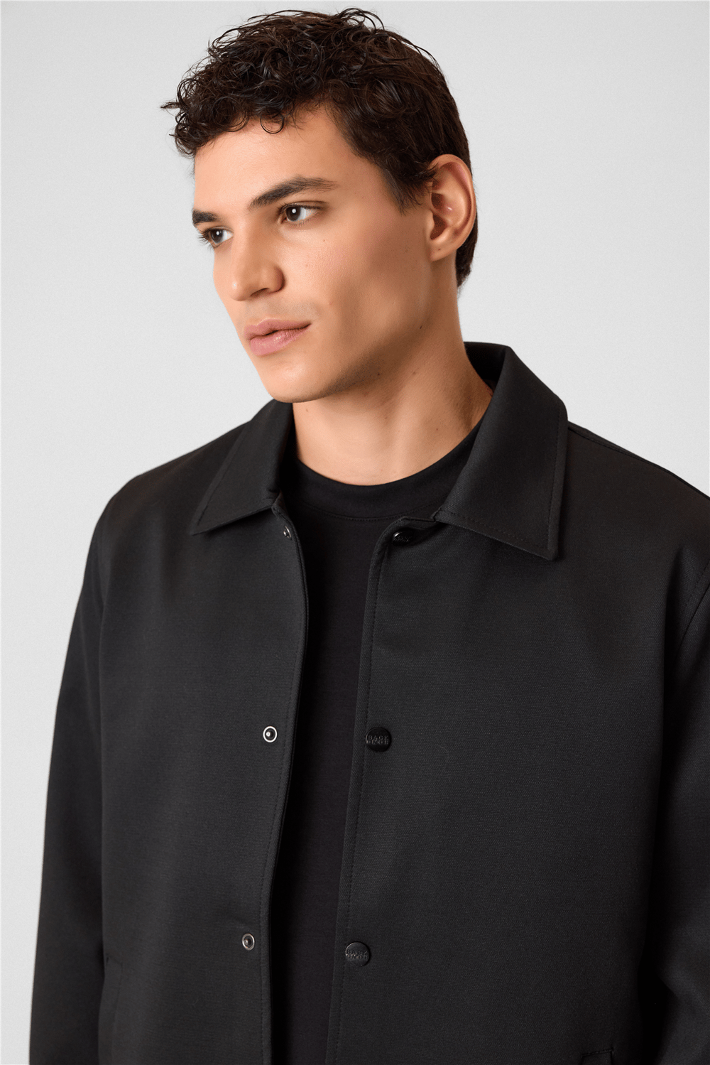 Siyah Regular Fit Örme Mont