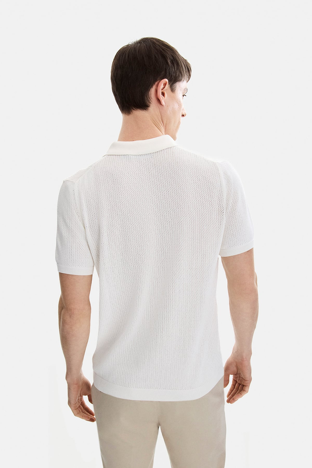 Beyaz Regular Fit Örme Triko
