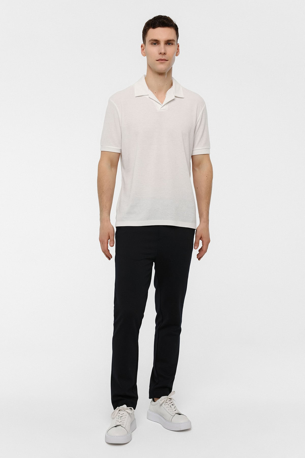 Beyaz Regular Fit Polo Yaka Tişört