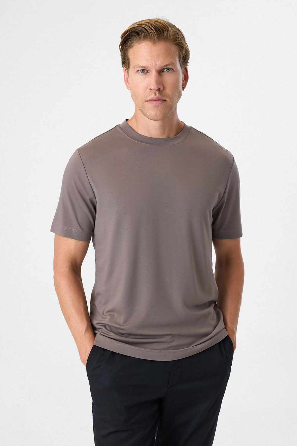 Regular Fit Vizon Bisiklet Yaka Tişört