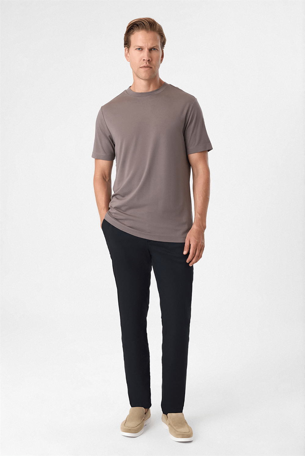 Regular Fit Vizon Bisiklet Yaka Tişört