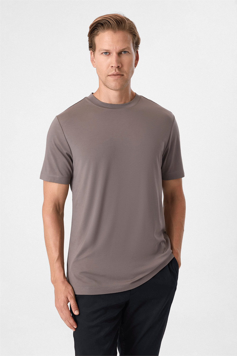 Regular Fit Vizon Bisiklet Yaka Tişört