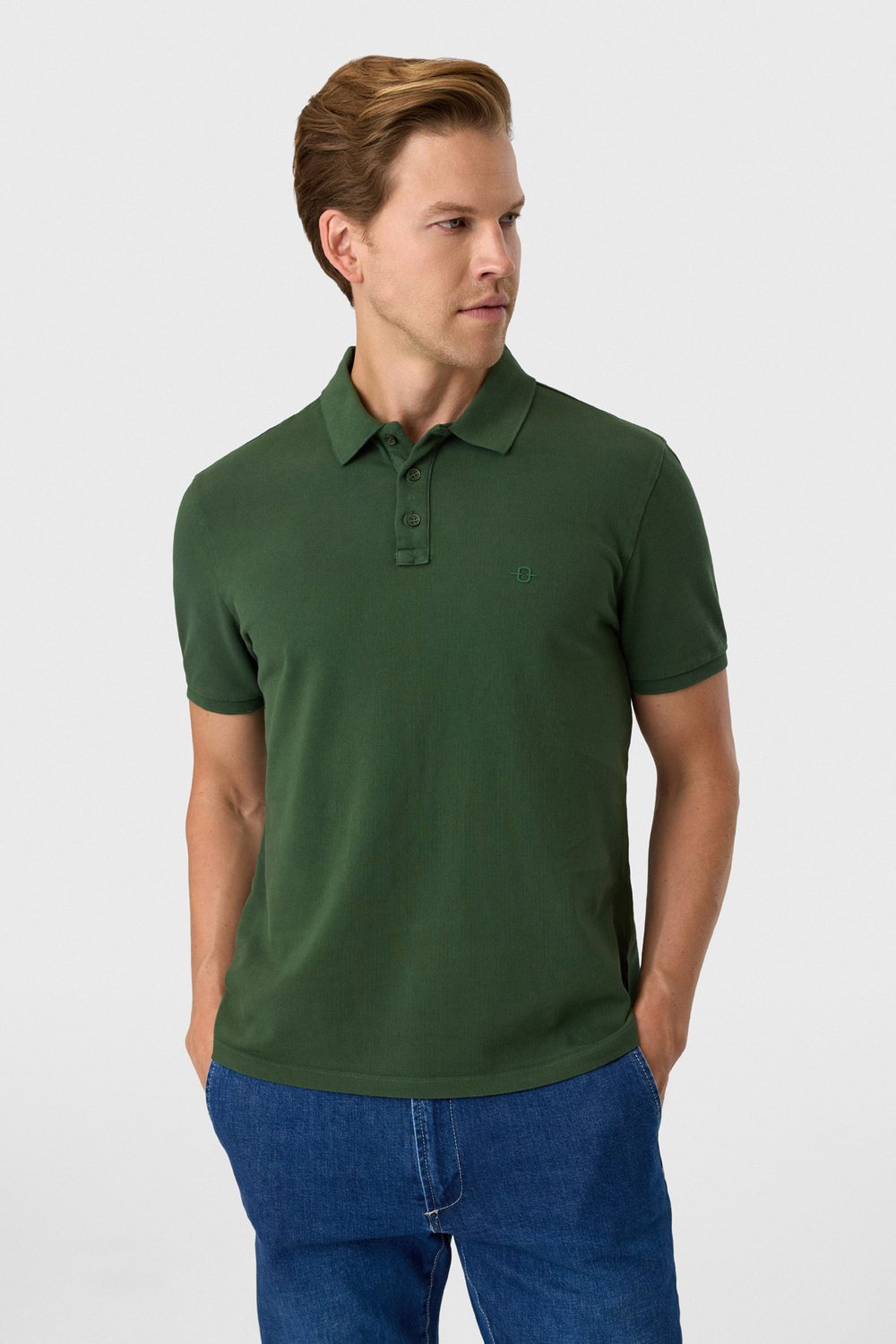 Regular Fit Yeşil Polo Yaka Tişört