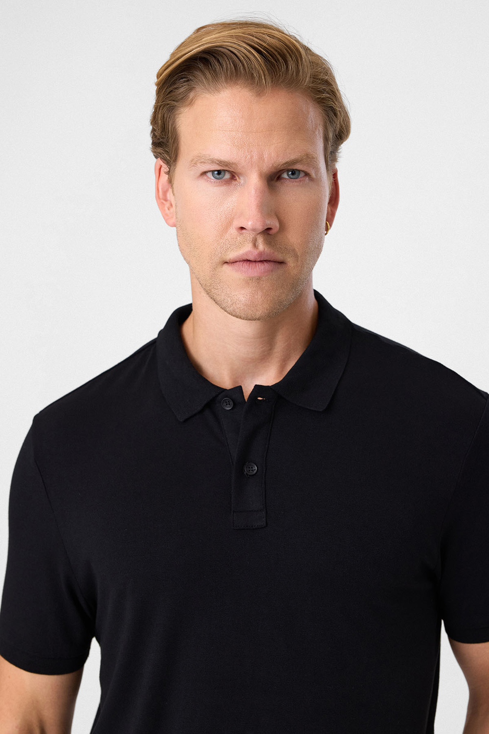 Siyah Regular Fit Polo Yaka Tişört