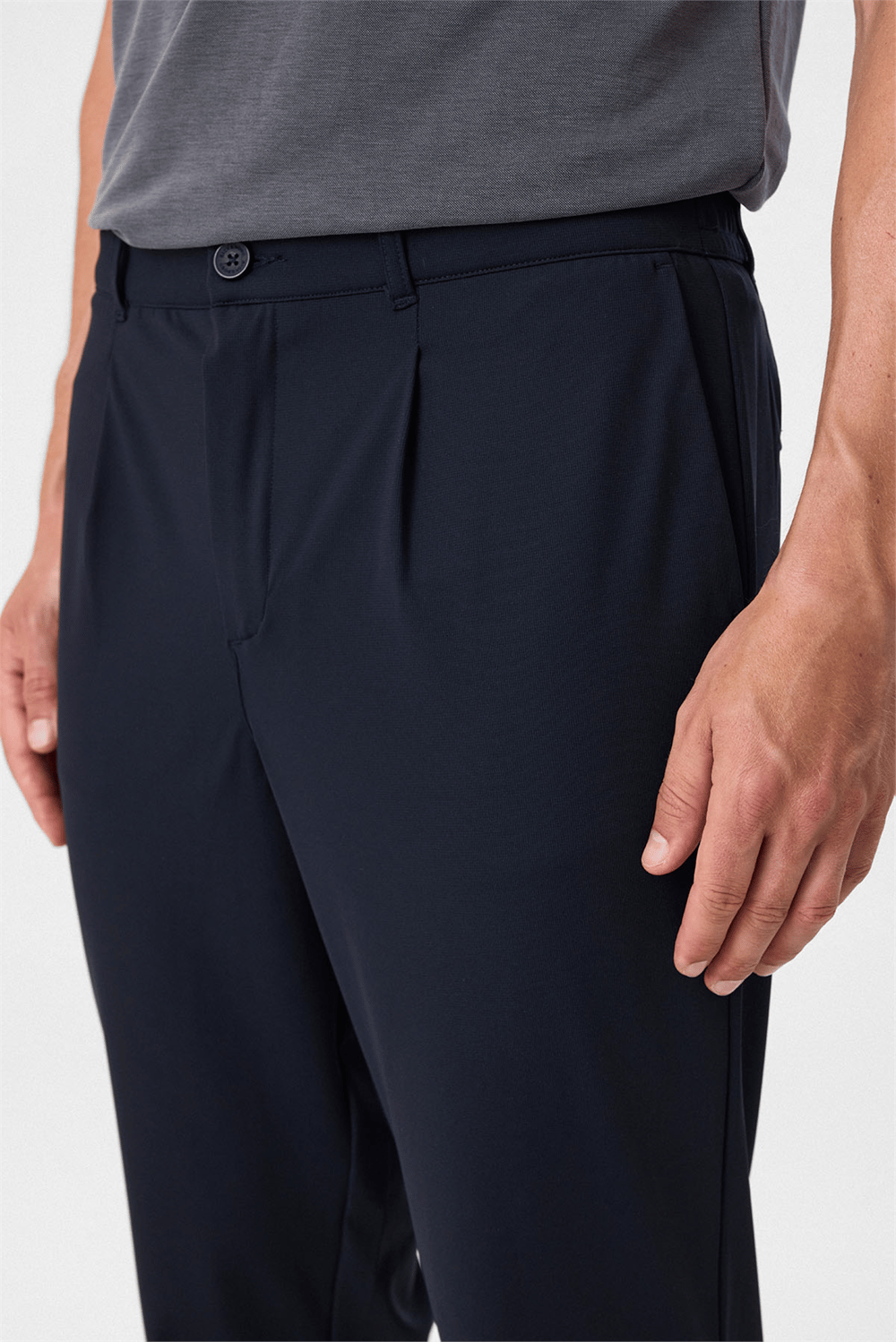 Lacivert Slim Fit Örme Jogger Pantolon