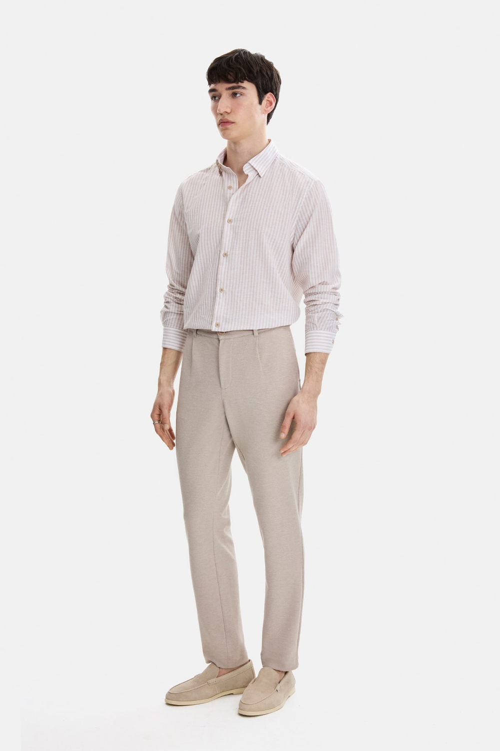Bej Slim Fit Takım Pantolonu