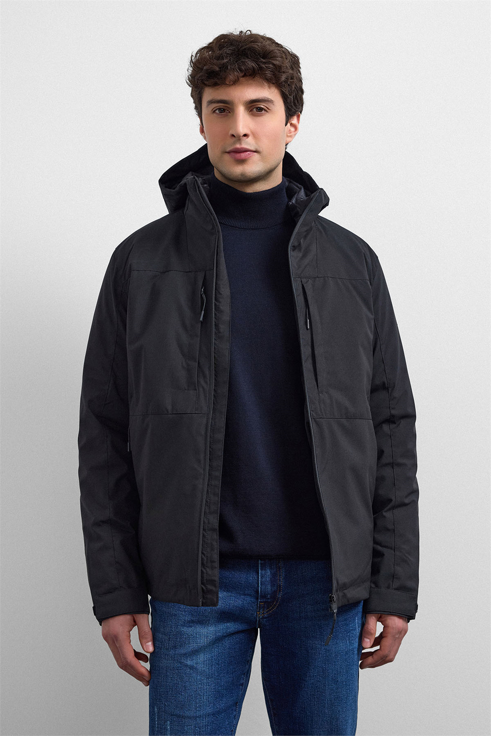 Siyah Smart Fit Puffer Ceket