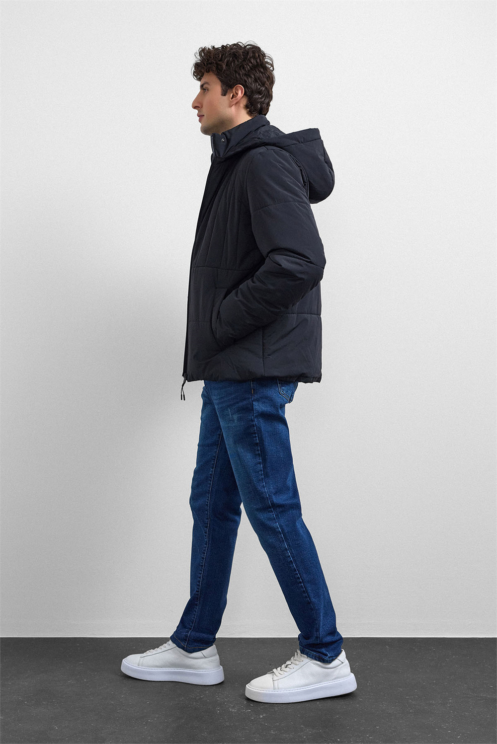 Siyah Smart Fit Puffer Ceket