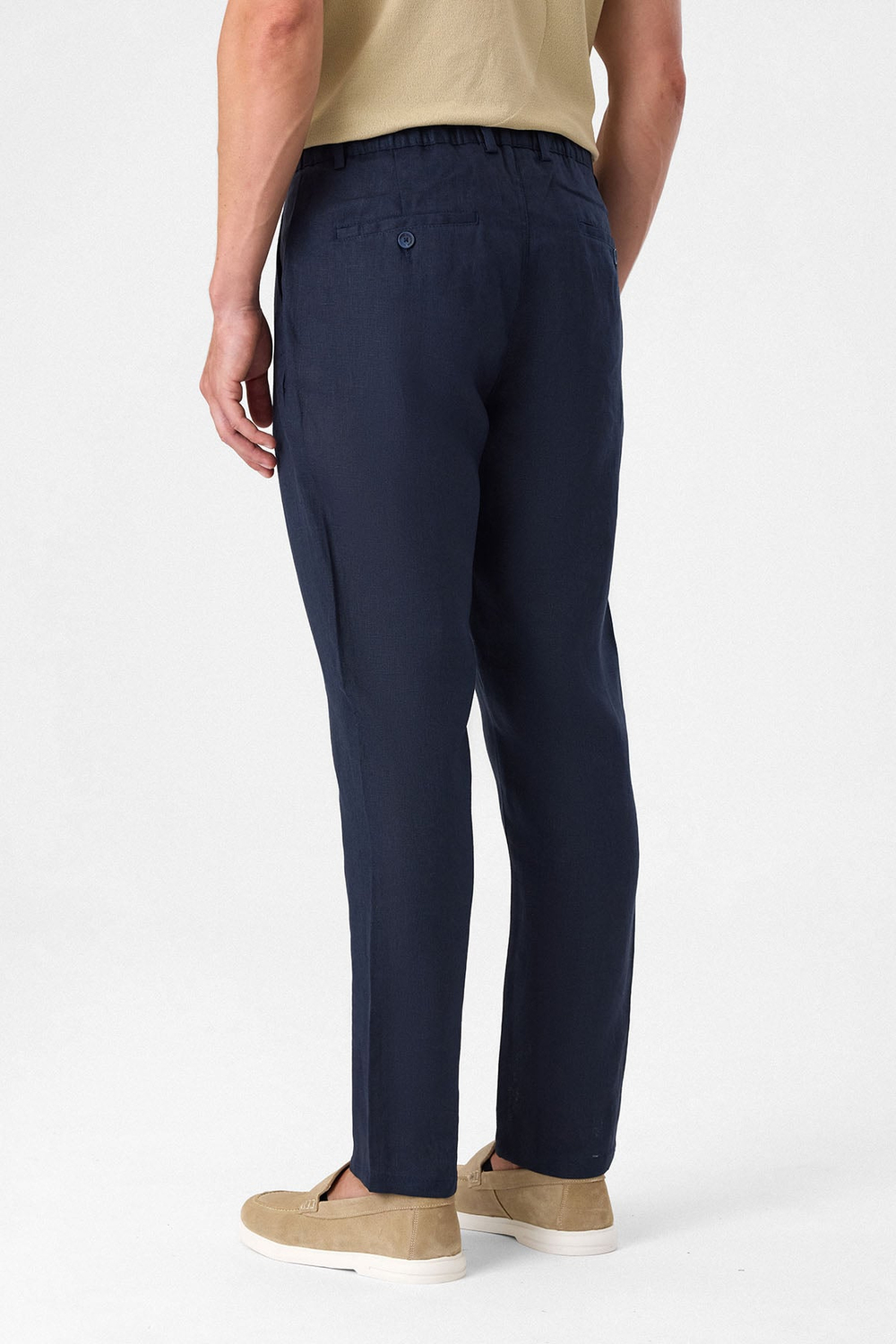 Lacivert Keten Pantolon