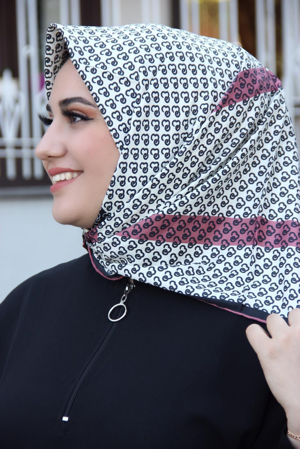 Moda Trend Desenli Eşarp Lila