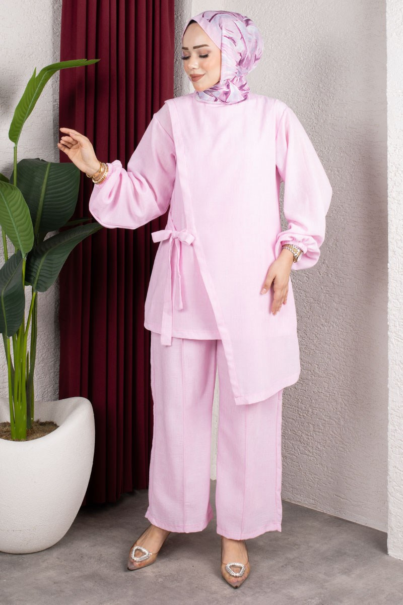 Belden Bağlamalı 2 li Takım PEMBE