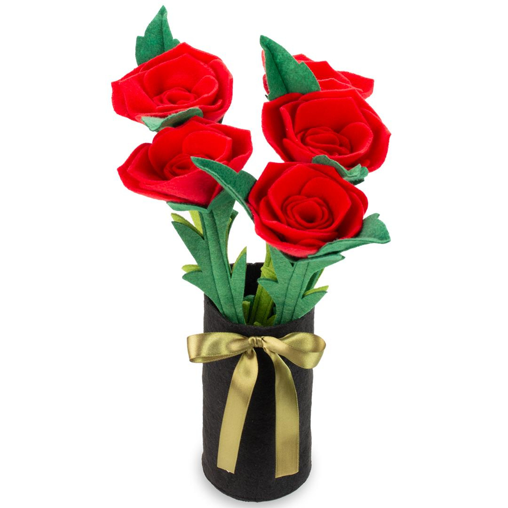 5'li Kumaş Kırmızı Gül Aranjmanı